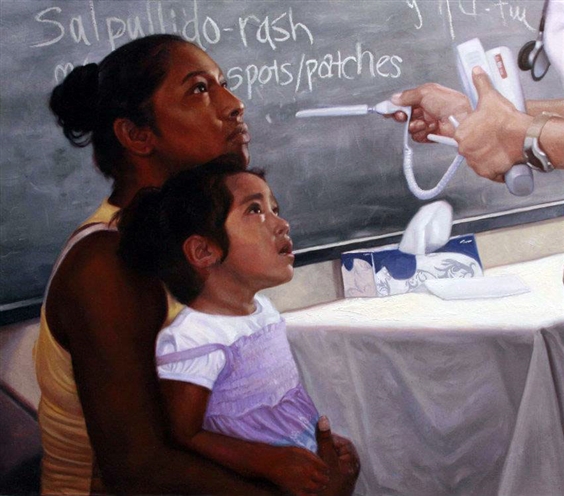 Chris Hopkins - Oil Painter - Air Force Travels - Mayan Mother and Child